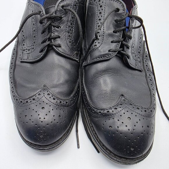 Allen Edmonds Road Warrior Mens Size 9.5 Black Wing Tip Brogue Derby Dress - Picture 10 of 13